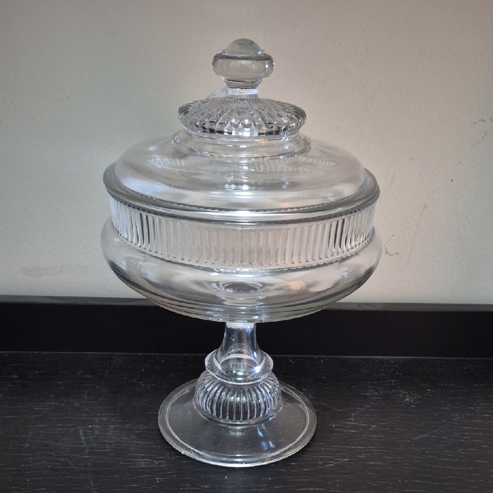 EAPG Pressed Glass Compote 11" Dish with Lid
